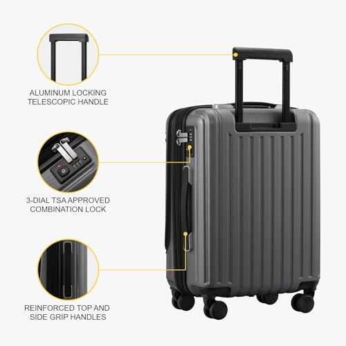 20" Hardside Carry On Suitcase with TSA Lock J8867
