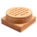 8 Pack Natural Bamboo Trivet Mat Set with 2 Holders Z61238