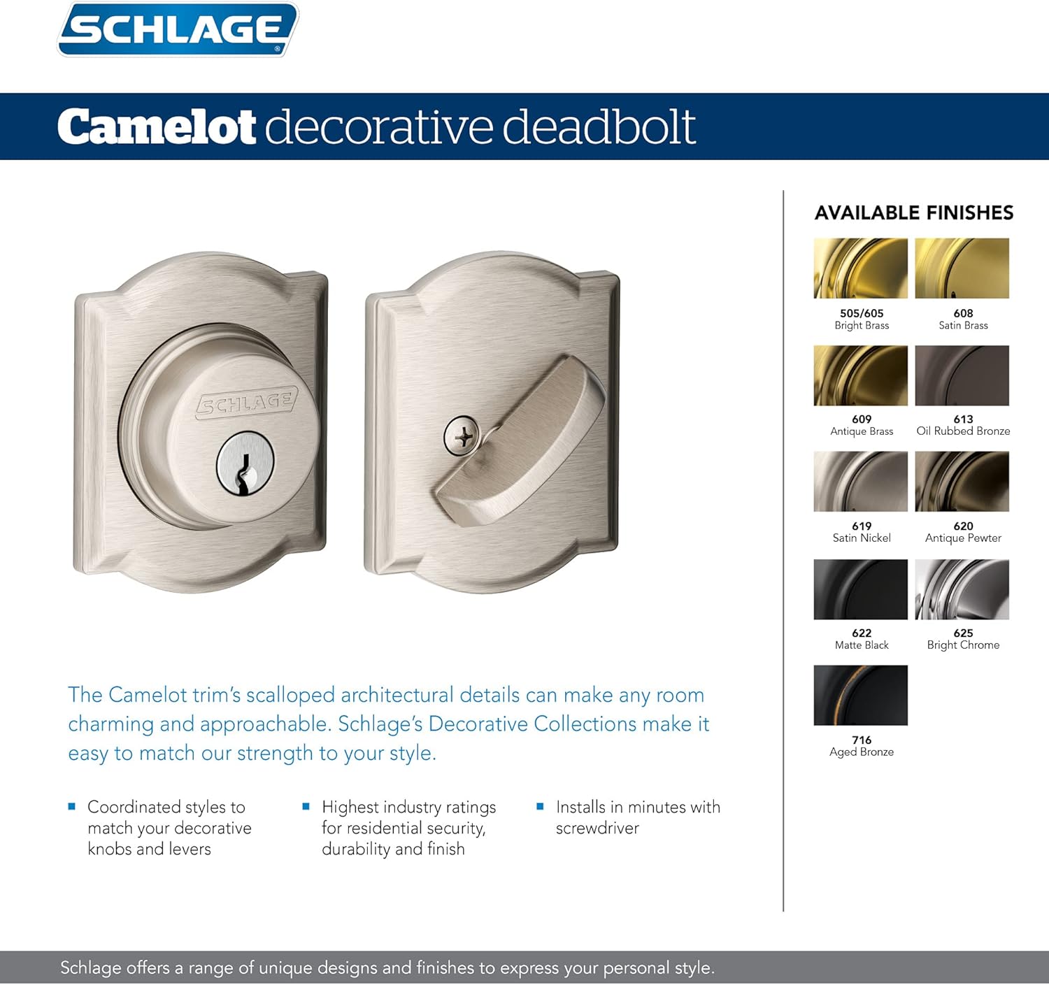 Antique Brass Deadbolt P8903