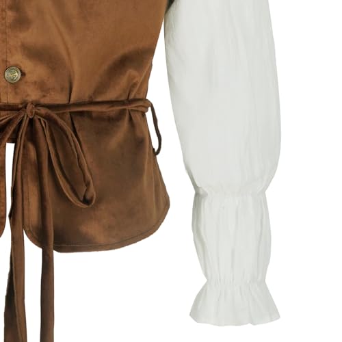 Mens Medieval Costume Vest Pants Shirt J106