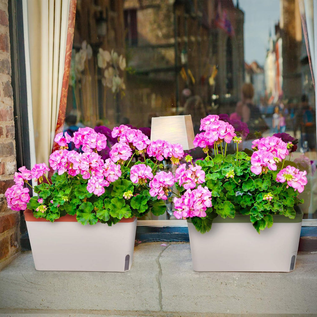 Self-Watering Rectangular Window Herb Planter Box Set of 3 V695