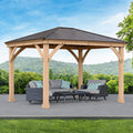 10 ft. × 12 ft. Cedar Gazebo with Aluminum Roof M64401