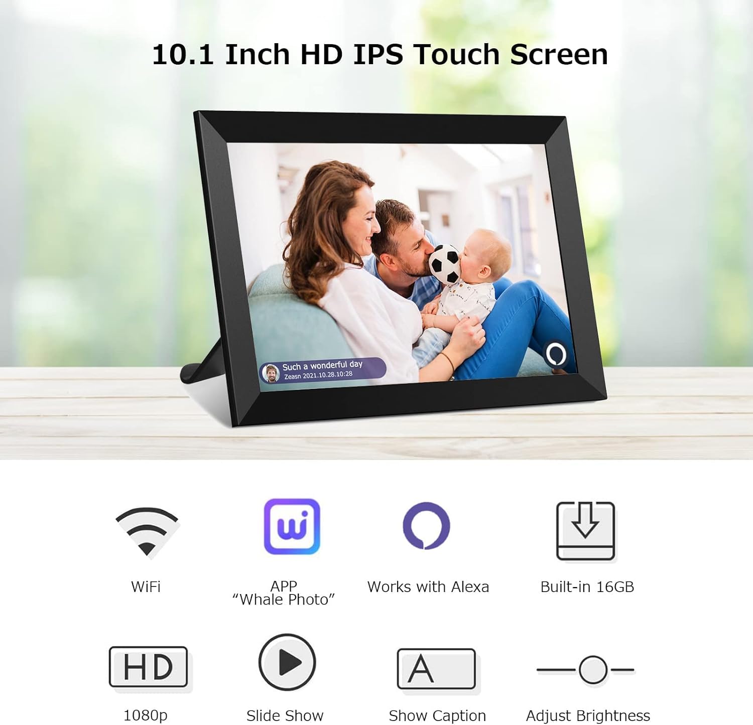 10.1 inch HD IPS Touch Screen Digital Photo Frame with 16GB Storage Q3206