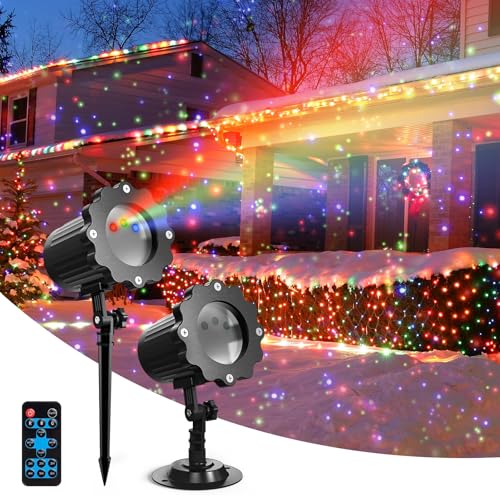 Christmas Projector Lights Outdoor, 3 Color Firefly Laser Lights with Remote Control, 1-Pack X663378