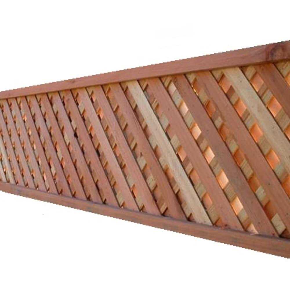 2-1/4-in x 16-1/2-in x 8-ft Natural Redwood Wood Privacy Lattice G783
