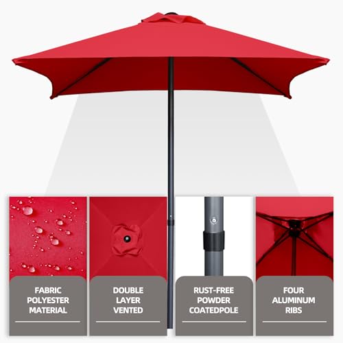 4.9 ft Patio Umbrella with 4 Reinforced Ribs Q7933