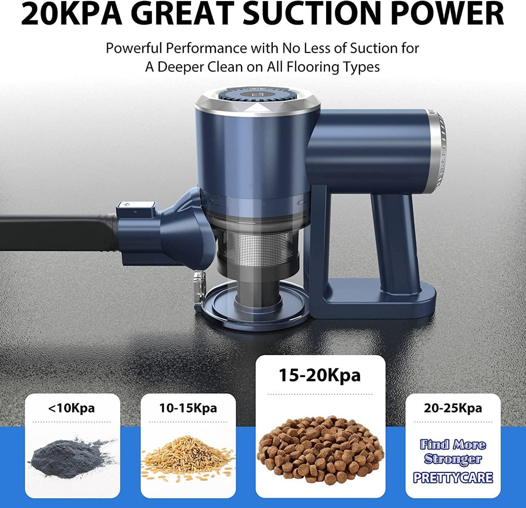 Cordless Stick Vacuum Cleaner with LED Display, 20000Pa, 4 in 1, Lightweight, 30 Minutes Runtime E417