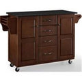 Mahogany Solid Granite Top Kitchen Cart G33180