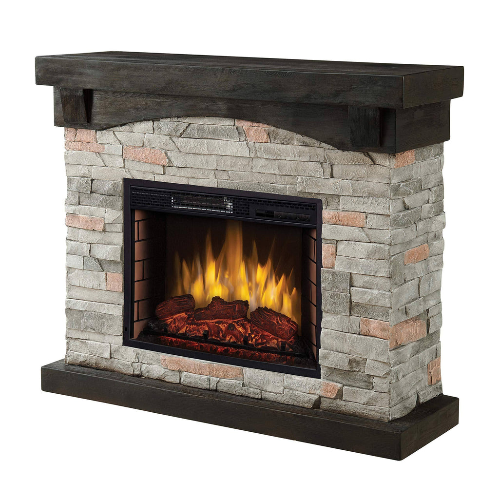 42x22 Grey Faux Stone Electric Fireplace U1999