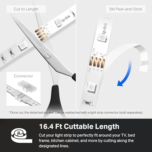 Smart LED Light Strip, 16.4ft Wi-Fi, RGBIC Y136250