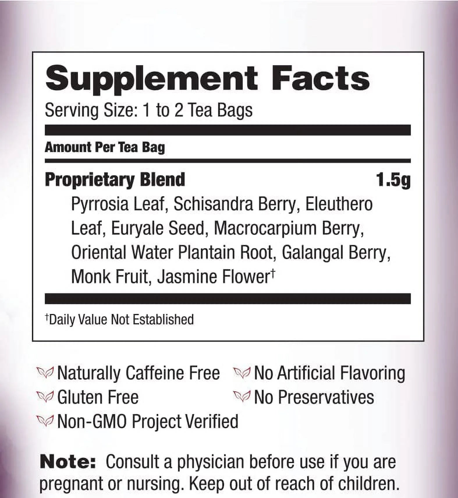20 Tea Bags, 6 Count Herbal Tea D9864