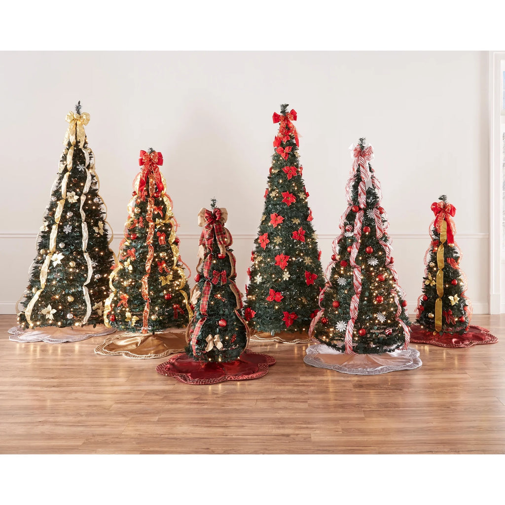 Red White 6 Foot Pre-Lit Christmas Tree C595