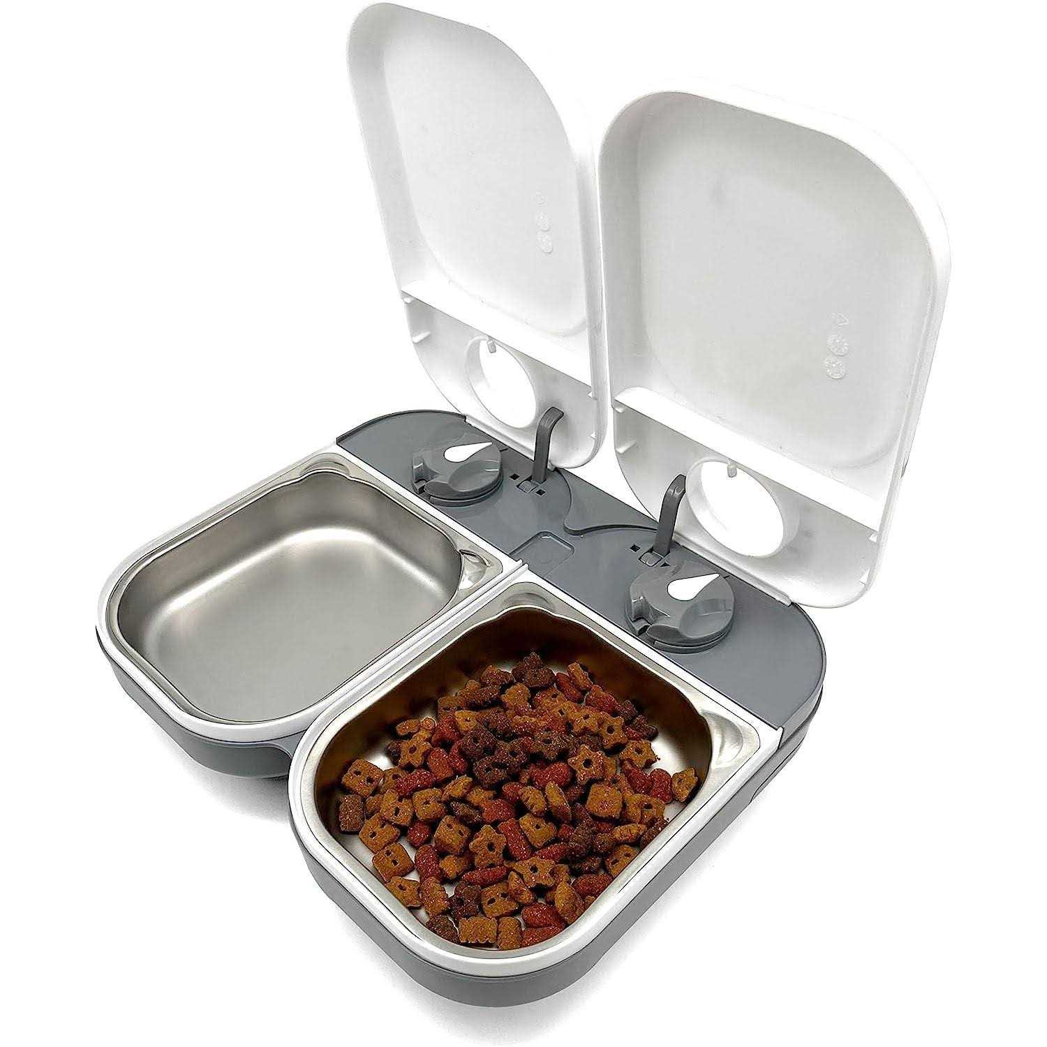 Automatic Pet Feeder with Stainless Steel Bowl Inserts H9357