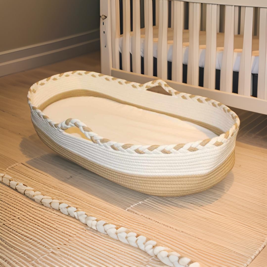 Baby Changing Basket with Thick Foam Mattress, Waterproof Cover, Storage Bag Y58456