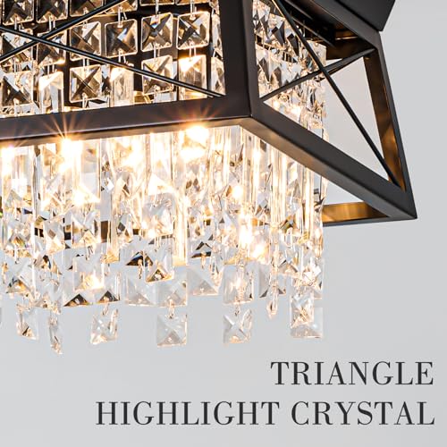 11.8 inch 4-Light Black Metal Ceiling Light F26452