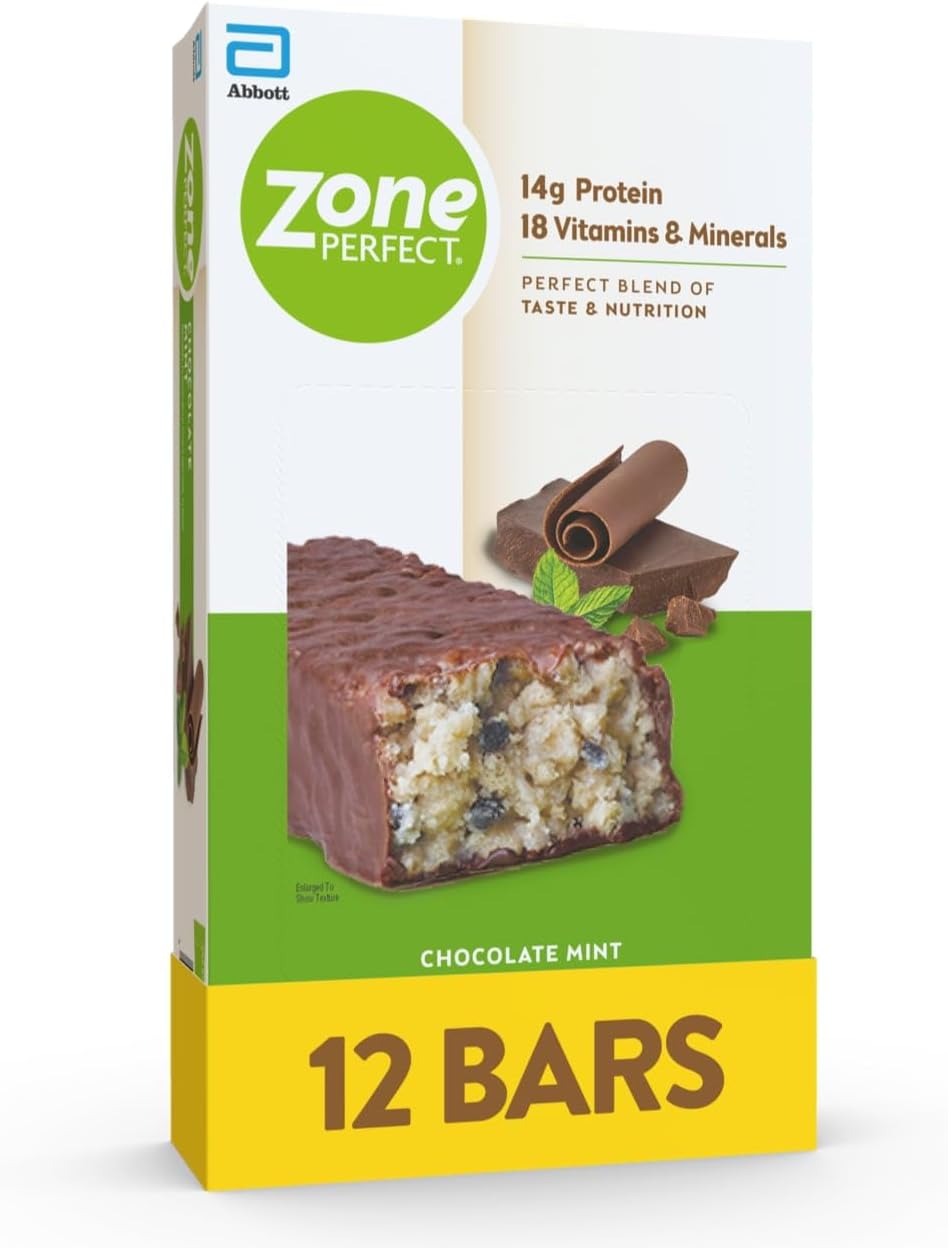 Chocolate Mint 1.76 oz Nutrition Bars 12 Count Boxes Pack of 2 Q9088