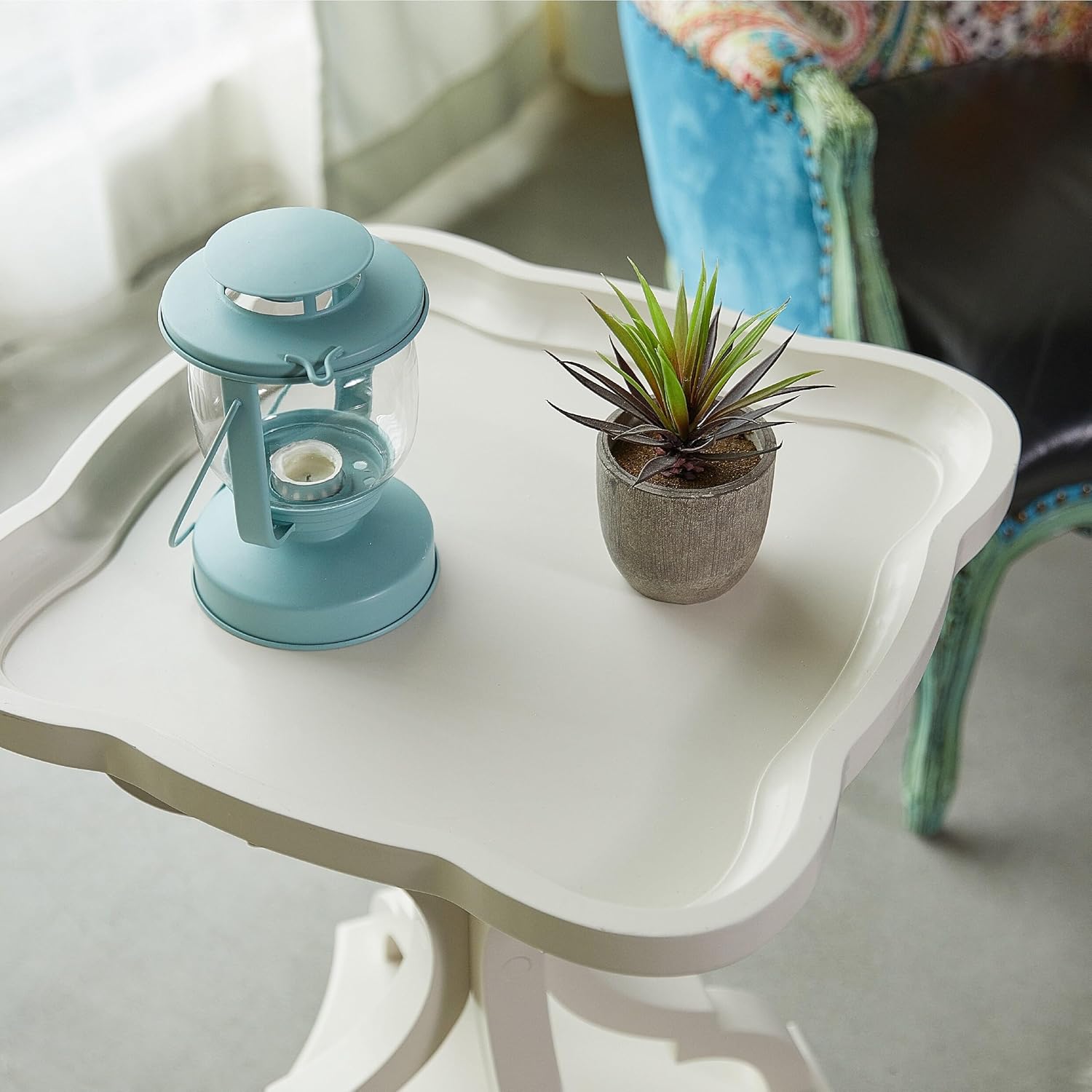 Off/White MDF Tray Top End Table V51394