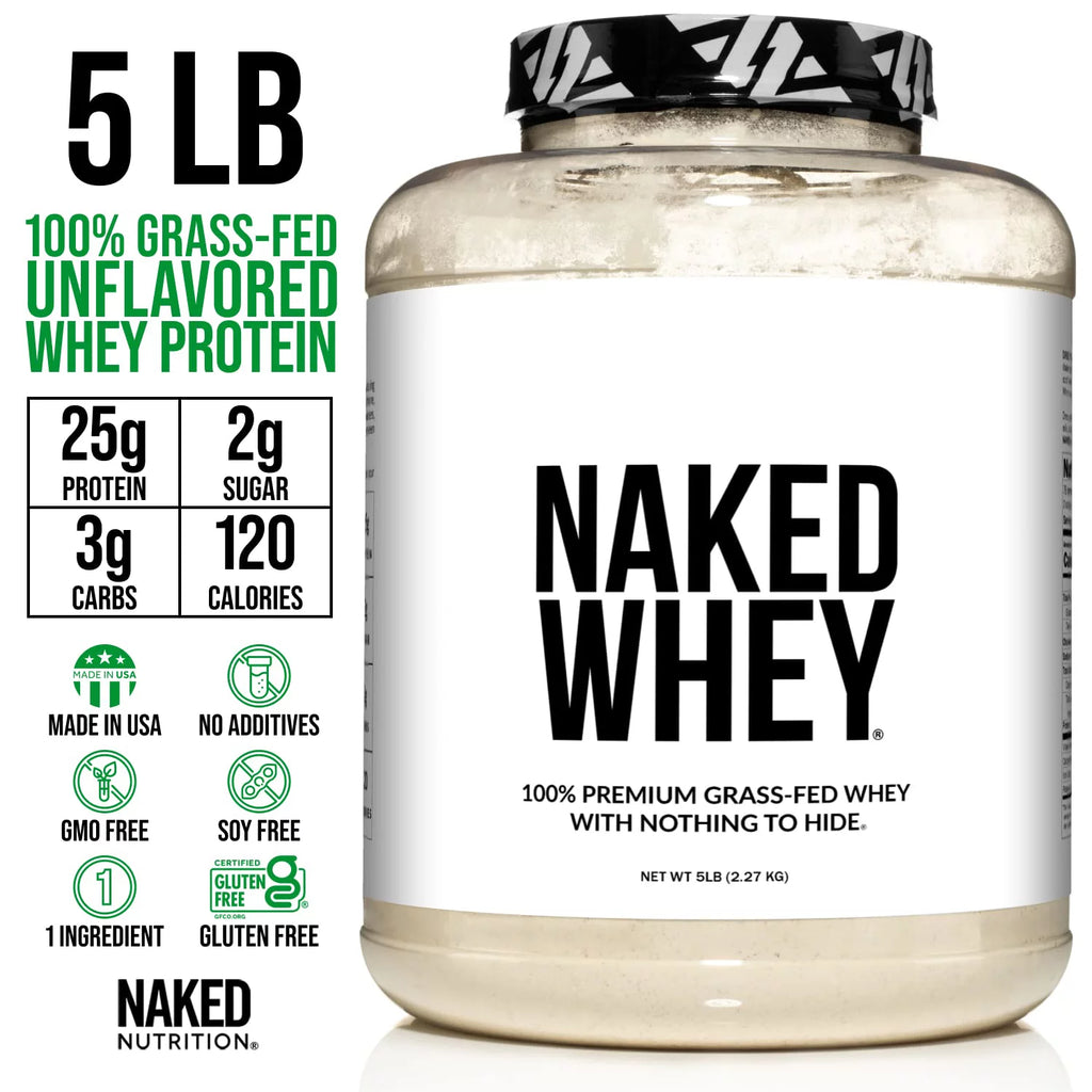 5LB Unflavored Grass Fed Whey Protein Powder Y883037