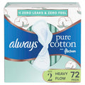 34 Count Unscented Cotton Feminine Pads with Wings V17029