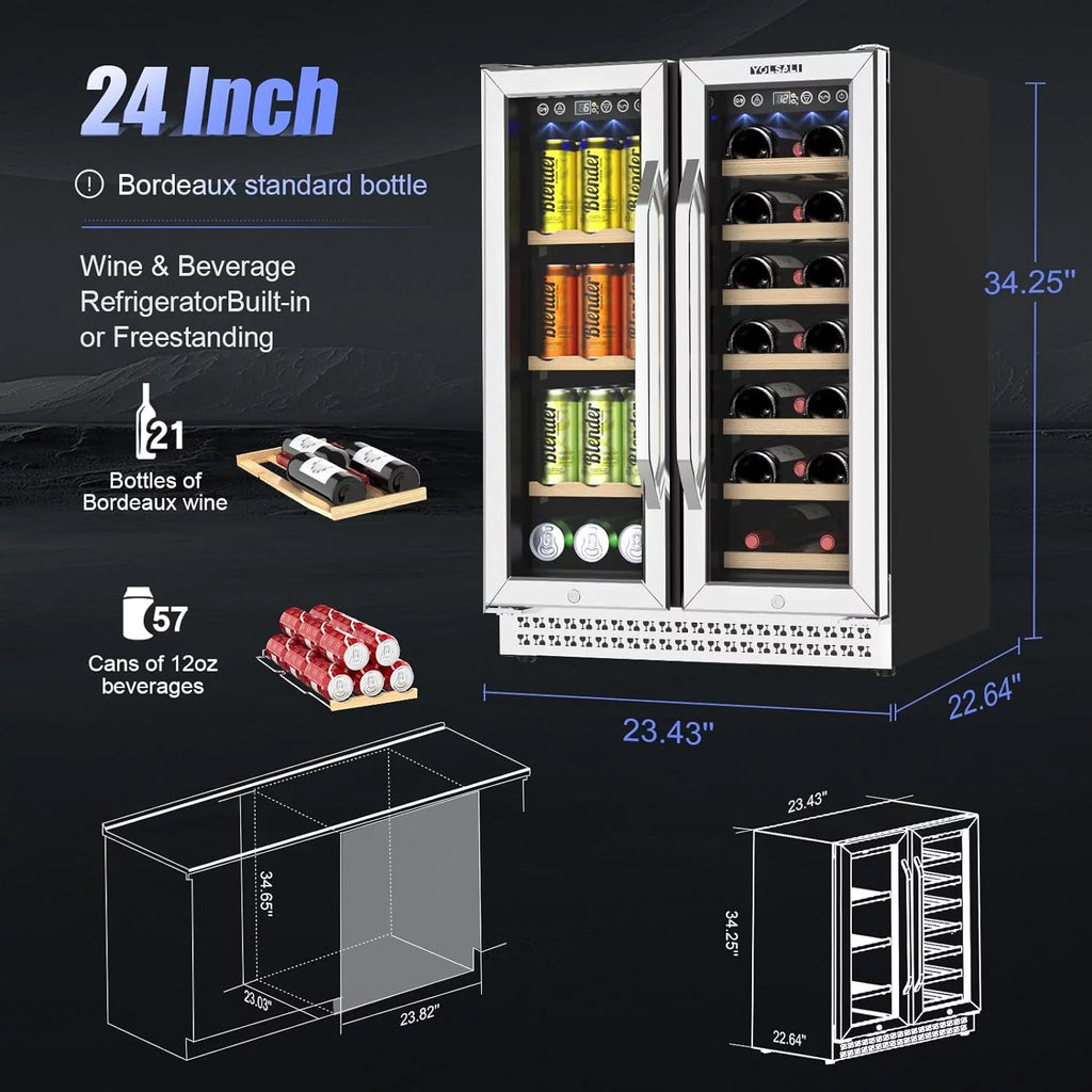 24 Inch Dual Zone Wine Cooler Refrigerator H286