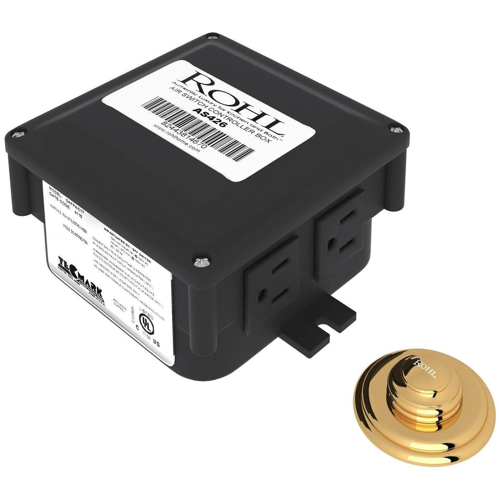 Unlacquered Brass Waste Disposal Control Box with Air Switch Button H2151