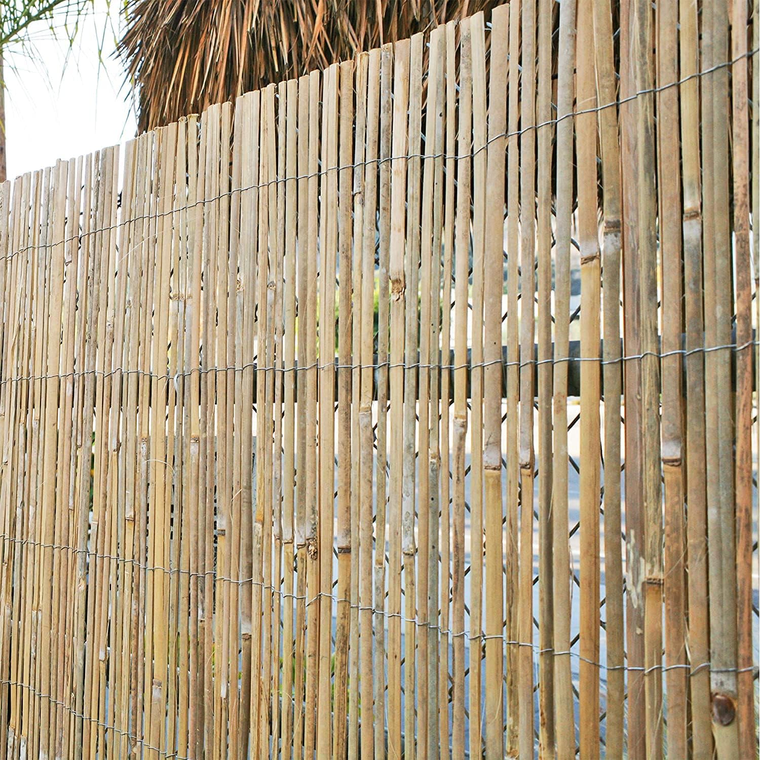 Natural Split Rolled Bamboo Fence Panel 4 ft H x 6 ft L M255176