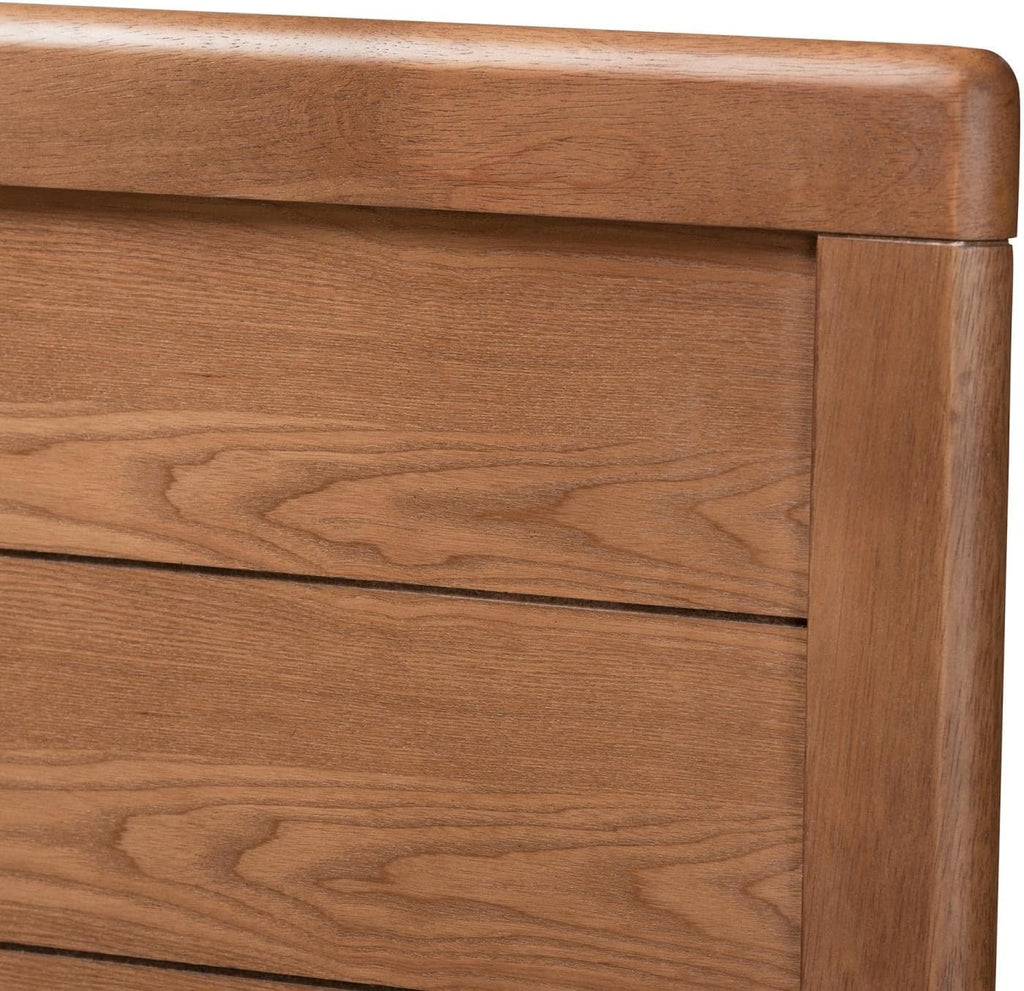 Walnut Brown Wood Queen Platform Bed U664222