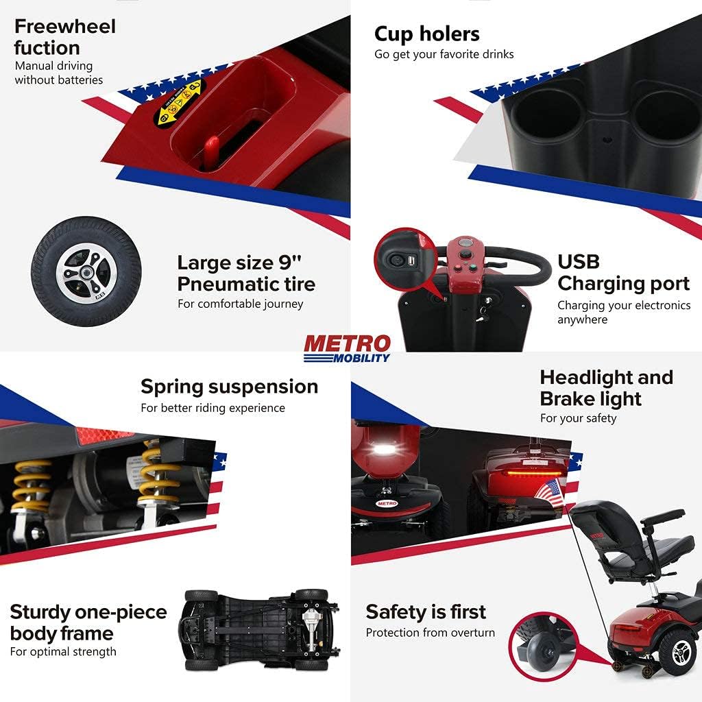 Red 4 Wheel Powered Mobility Scooter with Seat K710629