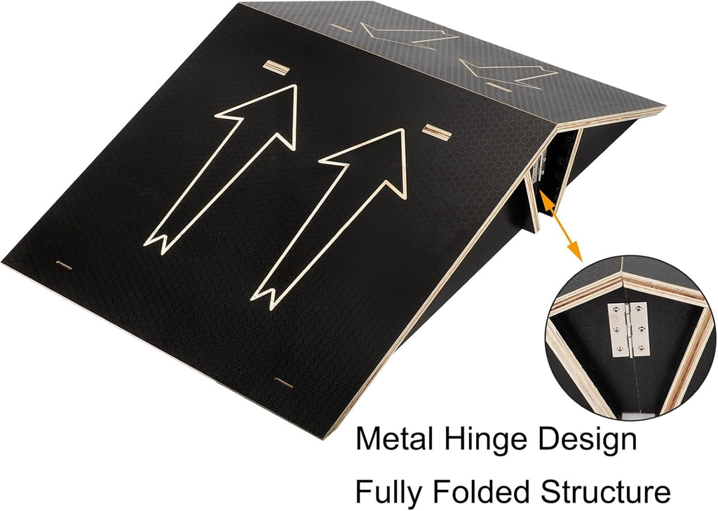 Black Double Sided Skateboard Ramp with Carry Rope Y606141