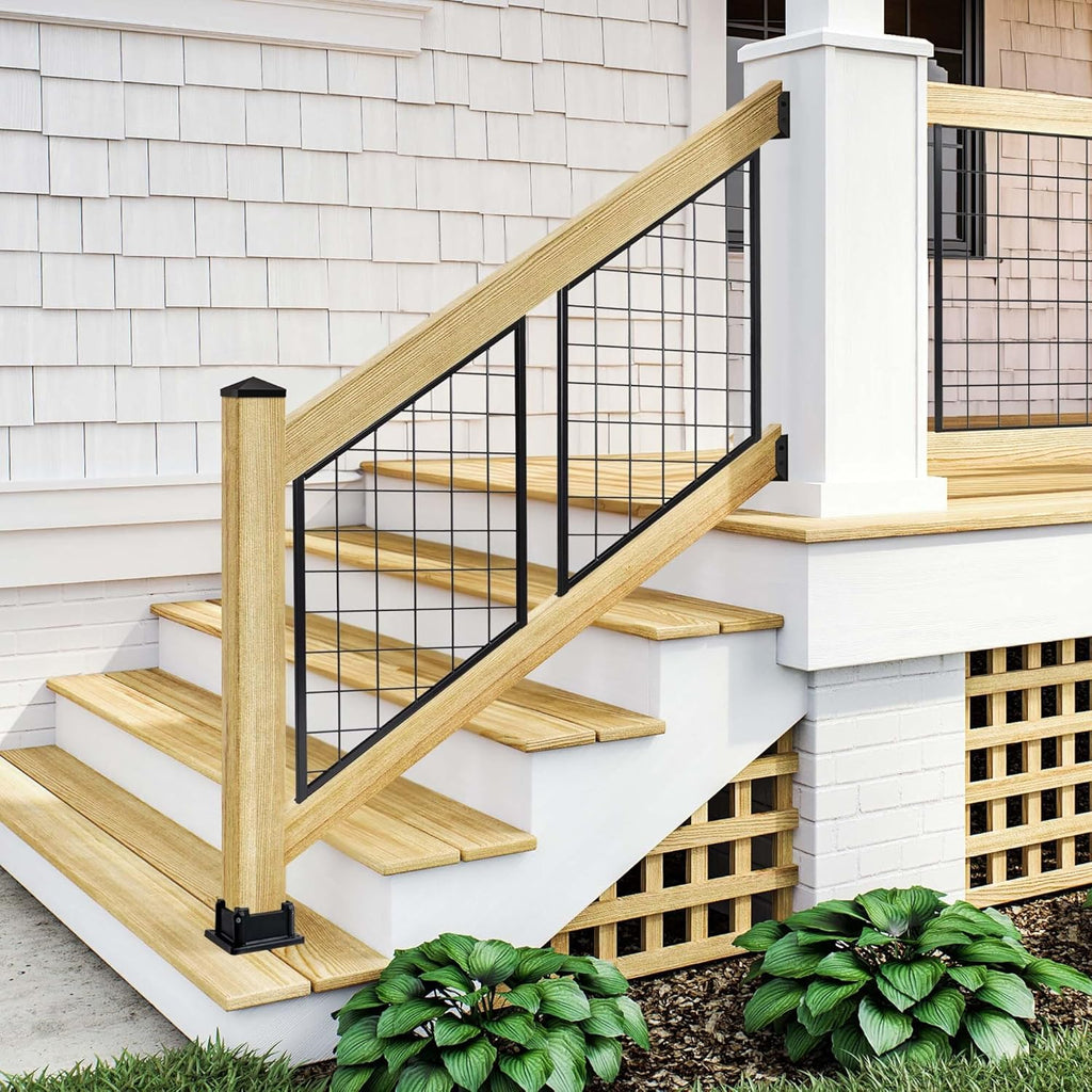 6 ft. Pressure-Treated Pine Stair Rails with Black Brackets G56969