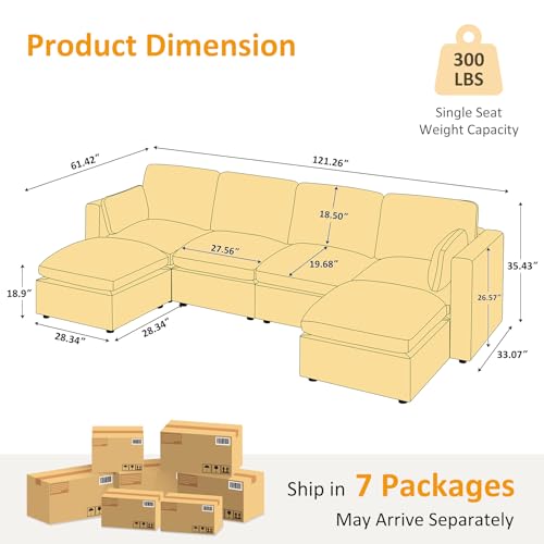 Modular Sectional Sofa with Ottoman U44914