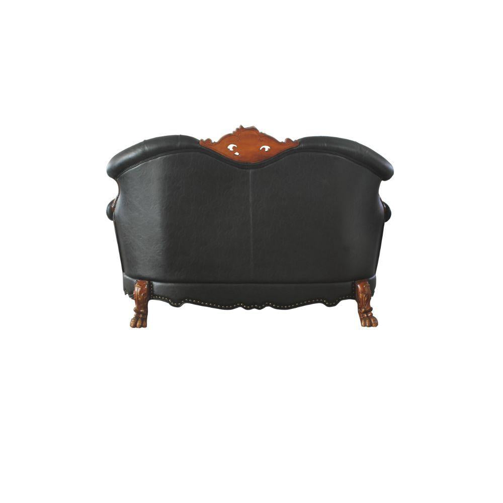 Cherry Oak Black PU Dresden Sofa Set 3 P K262282