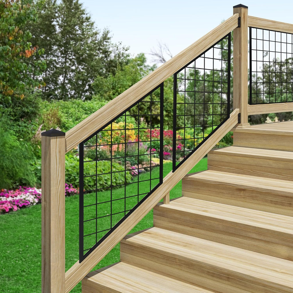 6 ft. Pressure-Treated Pine Stair Rails with Black Brackets G56969