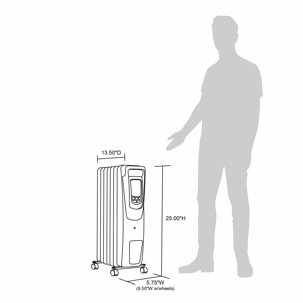 Black Electric Oil-Filled Radiator Heater U51358