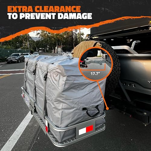 60"x20"x6" Folding Trailer Hitch Cargo Carrier with Waterproof Cargo Bag S122347