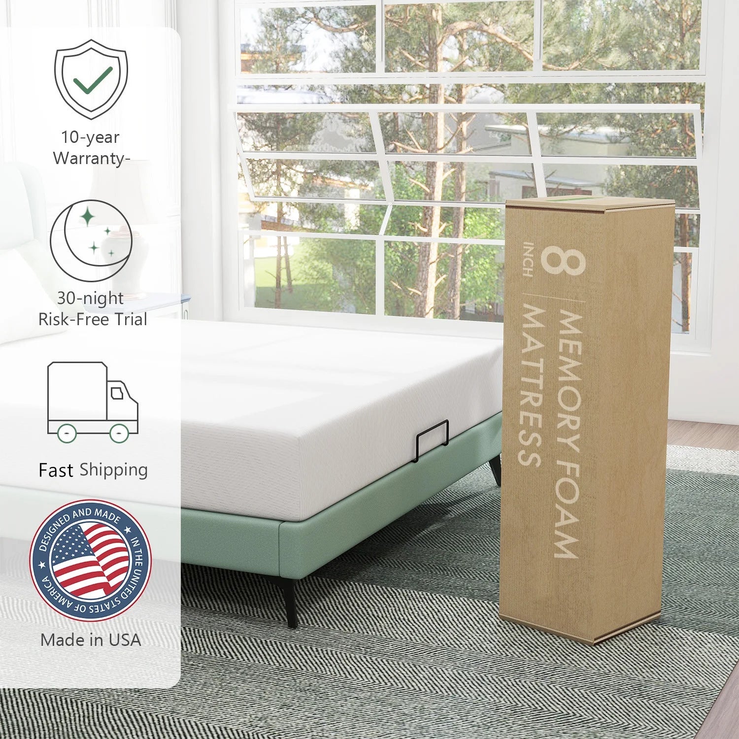 10" Cooling Gel Memory Foam Queen Mattress L50246