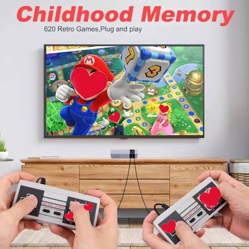 Grey Retro Game Console with 620 Classic Games R34525