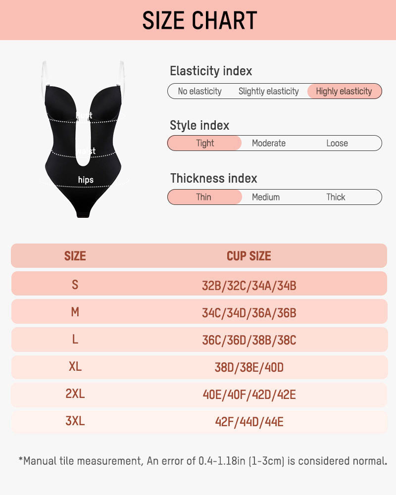 Strapless U Plunge Thong Bodysuit