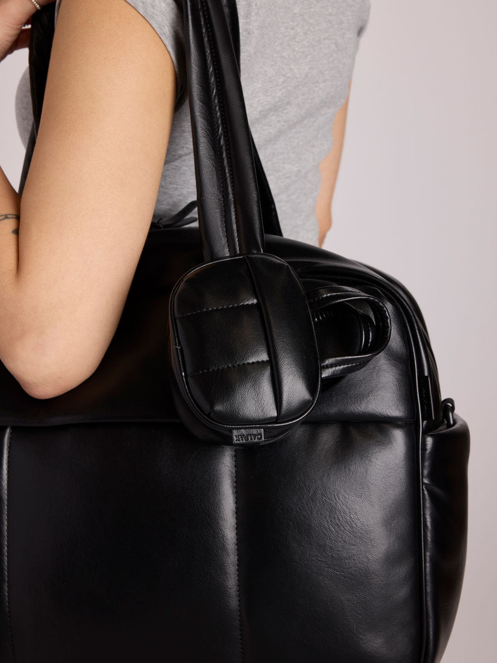 Luka Duffel Zip Bag Charm in Vegan Leather